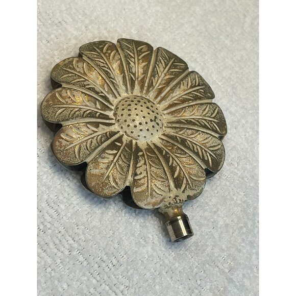 Ormolu Floral Filigree Enameled Metal 10" Perfume Bottle-Glass-Vintage - Picture 10 of 14